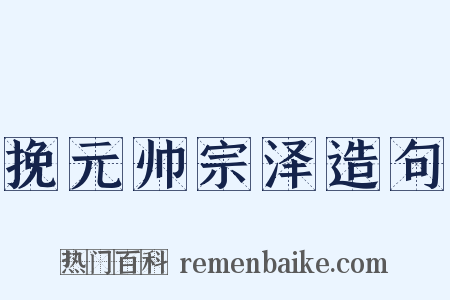 挽元帅宗泽造句是什么意思的图片